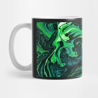 Green Psychedelic Liquid Swirl Pattern Mug